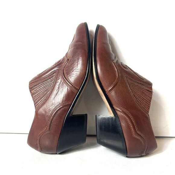 Nordstrom Slip On Brown Leather Classic Ankle Bootie Womens Sz 7.5 M Pointed Toe - Picture 5 of 10